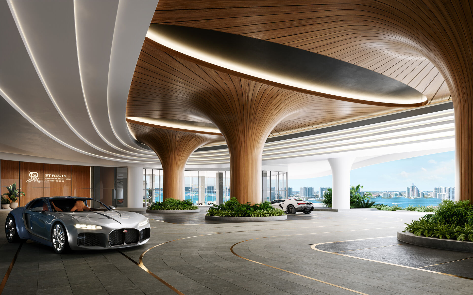 Grand porte-cochere arrival